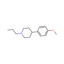 CCCN1CCC(c2ccc(OC)cc2)CC1 ZINC000074992512