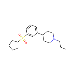 CCCN1CCC(c2cccc(S(=O)(=O)C3CCCC3)c2)CC1 ZINC000095589519