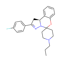 CCCN1CCC2(CC1)Oc1ccccc1[C@@H]1CC(c3ccc(F)cc3)=NN12 ZINC000004898821