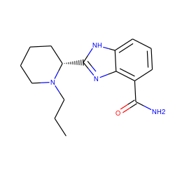 CCCN1CCCC[C@@H]1c1nc2c(C(N)=O)cccc2[nH]1 ZINC000040379638