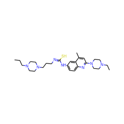 CCCN1CCN(CCC/N=C(/S)Nc2ccc3nc(N4CCN(CC)CC4)cc(C)c3c2)CC1 ZINC000022939348