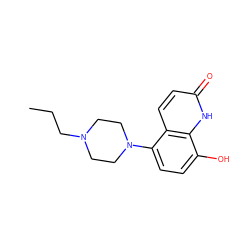 CCCN1CCN(c2ccc(O)c3[nH]c(=O)ccc23)CC1 ZINC001772570563