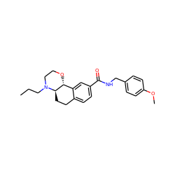 CCCN1CCO[C@@H]2c3cc(C(=O)NCc4ccc(OC)cc4)ccc3CC[C@H]21 ZINC000040938774