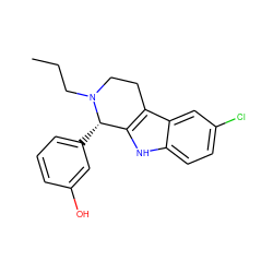 CCCN1CCc2c([nH]c3ccc(Cl)cc23)[C@@H]1c1cccc(O)c1 ZINC000049802865