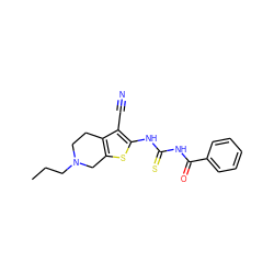 CCCN1CCc2c(sc(NC(=S)NC(=O)c3ccccc3)c2C#N)C1 ZINC000000870367