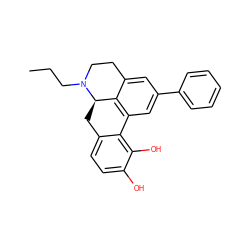 CCCN1CCc2cc(-c3ccccc3)cc3c2[C@H]1Cc1ccc(O)c(O)c1-3 ZINC000043013693