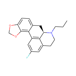 CCCN1CCc2cc(F)cc3c2[C@H]1Cc1ccc2c(c1-3)OCO2 ZINC000026839205