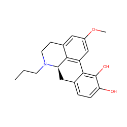 CCCN1CCc2cc(OC)cc3c2[C@H]1Cc1ccc(O)c(O)c1-3 ZINC000000011666