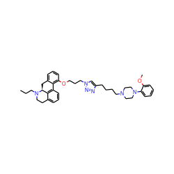 CCCN1CCc2cccc3c2[C@@H]1Cc1cccc(OCCCn2cc(CCCCN4CCN(c5ccccc5OC)CC4)nn2)c1-3 ZINC000066112394