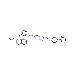 CCCN1CCc2cccc3c2[C@@H]1Cc1cccc(OCCCn2cc(CCN4CCN(c5ccccc5OC)CC4)nn2)c1-3 ZINC000066073968