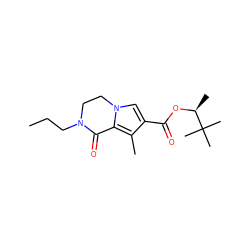 CCCN1CCn2cc(C(=O)O[C@@H](C)C(C)(C)C)c(C)c2C1=O ZINC000028570179