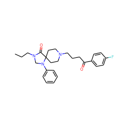 CCCN1CN(c2ccccc2)C2(CCN(CCCC(=O)c3ccc(F)cc3)CC2)C1=O ZINC000001640741