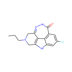 CCCN1Cc2n[nH]c(=O)c3cc(F)cc4[nH]c(c2c43)C1 ZINC000146749747