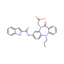 CCCN1c2ccccc2C(=O)N(CC(=O)O)c2cc(NC(=O)c3cc4ccccc4[nH]3)ccc21 ZINC000001484704