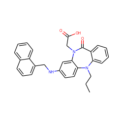 CCCN1c2ccccc2C(=O)N(CC(=O)O)c2cc(NCc3cccc4ccccc34)ccc21 ZINC000001542052