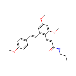 CCCNC(=O)/C=C/c1c(/C=C/c2ccc(OC)cc2)cc(OC)cc1OC ZINC000095589773