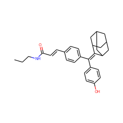 CCCNC(=O)/C=C/c1ccc(C(=C2C3CC4CC(C3)CC2C4)c2ccc(O)cc2)cc1 ZINC001772580495