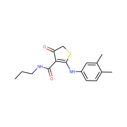 CCCNC(=O)C1=C(Nc2ccc(C)c(C)c2)SCC1=O ZINC000101701116