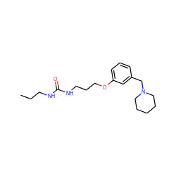 CCCNC(=O)NCCCOc1cccc(CN2CCCCC2)c1 ZINC000003787380