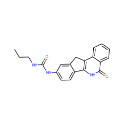 CCCNC(=O)Nc1ccc2c(c1)Cc1c-2[nH]c(=O)c2ccccc12 ZINC000013652908