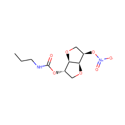 CCCNC(=O)O[C@H]1CO[C@@H]2[C@H](O[N+](=O)[O-])CO[C@H]12 ZINC000040972303