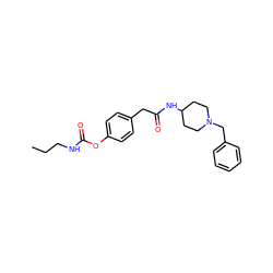 CCCNC(=O)Oc1ccc(CC(=O)NC2CCN(Cc3ccccc3)CC2)cc1 ZINC000066263016