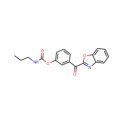 CCCNC(=O)Oc1cccc(C(=O)c2nc3ccccc3o2)c1 ZINC000028710775