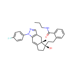 CCCNC(=O)c1ccccc1CC[C@]1(O)CCC2=Cc3c(cnn3-c3ccc(F)cc3)C[C@@]21C ZINC000095560424