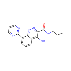 CCCNC(=O)c1nnc2c(-c3ncccn3)cccc2c1N ZINC000066260072