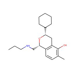 CCCNC[C@@H]1O[C@H](C2CCCCC2)Cc2c1ccc(C)c2O ZINC000013824656