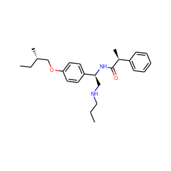 CCCNC[C@H](NC(=O)[C@@H](C)c1ccccc1)c1ccc(OC[C@@H](C)CC)cc1 ZINC000144865782