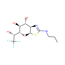 CCCNC1=N[C@H]2[C@H](O[C@H]([C@@H](O)C(F)(F)F)[C@@H](O)[C@@H]2O)S1 ZINC000167667946