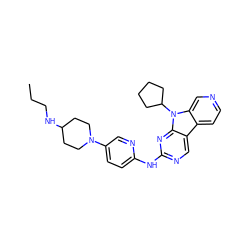 CCCNC1CCN(c2ccc(Nc3ncc4c5ccncc5n(C5CCCC5)c4n3)nc2)CC1 ZINC000169706915