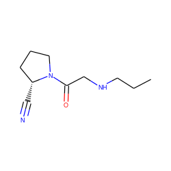 CCCNCC(=O)N1CCC[C@H]1C#N ZINC000013522867