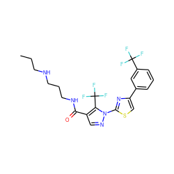 CCCNCCCNC(=O)c1cnn(-c2nc(-c3cccc(C(F)(F)F)c3)cs2)c1C(F)(F)F ZINC000013740061