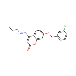 CCCNCc1cc(=O)oc2cc(OCc3cccc(Cl)c3)ccc12 ZINC000103244700