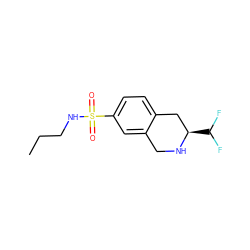 CCCNS(=O)(=O)c1ccc2c(c1)CN[C@H](C(F)F)C2 ZINC000013687020