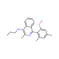 CCCNc1c(C)nc(-c2c(C)cc(C)cc2OC)c2ccccc12 ZINC000029037821