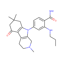 CCCNc1cc(-n2c3c(c4c2CC(C)(C)CC4=O)CCN(C)C3)ccc1C(N)=O ZINC000169307798