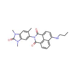 CCCNc1ccc2c3c(cccc13)C(=O)N(c1cc3c(cc1C)n(C)c(=O)n3C)C2=O ZINC001772627415