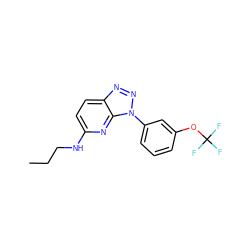 CCCNc1ccc2nnn(-c3cccc(OC(F)(F)F)c3)c2n1 ZINC000073293720