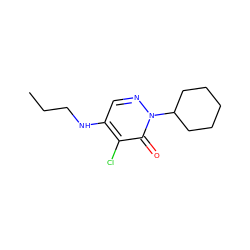 CCCNc1cnn(C2CCCCC2)c(=O)c1Cl ZINC000261137272