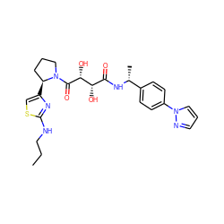 CCCNc1nc([C@H]2CCCN2C(=O)[C@H](O)[C@@H](O)C(=O)N[C@H](C)c2ccc(-n3cccn3)cc2)cs1 ZINC000071332309