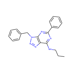 CCCNc1nc(-c2ccccc2)nc2c1nnn2Cc1ccccc1 ZINC000013589654