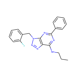 CCCNc1nc(-c2ccccc2)nc2c1nnn2Cc1ccccc1F ZINC000028642932