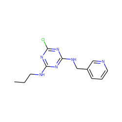 CCCNc1nc(Cl)nc(NCc2cccnc2)n1 ZINC000001814855