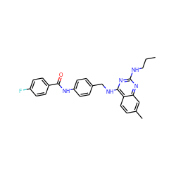 CCCNc1nc(NCc2ccc(NC(=O)c3ccc(F)cc3)cc2)c2ccc(C)cc2n1 ZINC000045257541