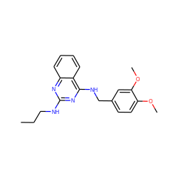 CCCNc1nc(NCc2ccc(OC)c(OC)c2)c2ccccc2n1 ZINC001772576837