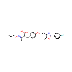 CCCO/N=C(\C)[C@@H](Cc1ccc(OCCc2nc(-c3ccc(F)cc3)oc2C)cc1)C(=O)O ZINC000028702647