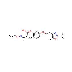 CCCO/N=C(\C)[C@@H](Cc1ccc(OCCc2nc(C(C)C)oc2C)cc1)C(=O)O ZINC000028702668